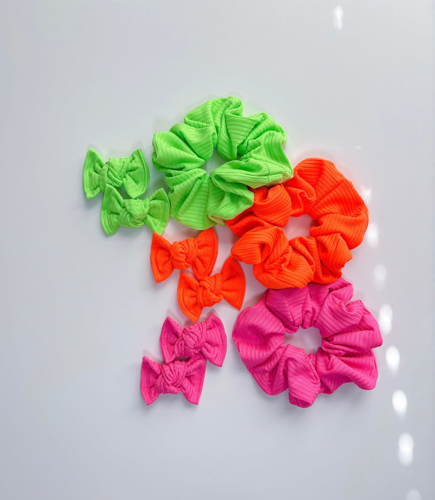 Neon pink scrunchie