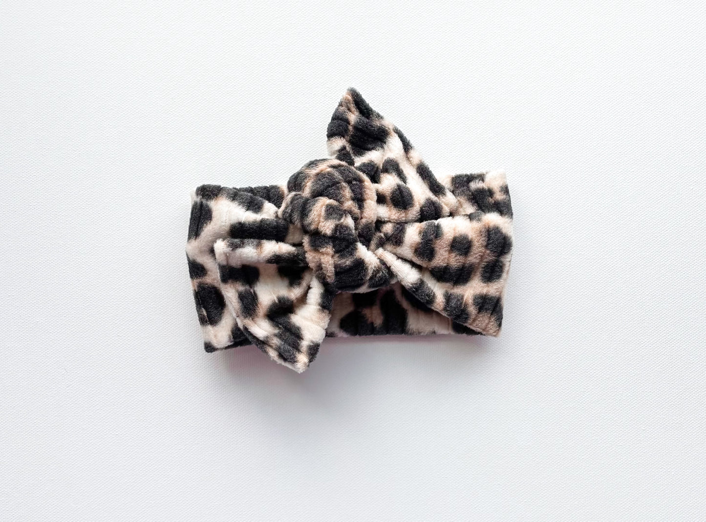 Fuzzy leopard headwrap