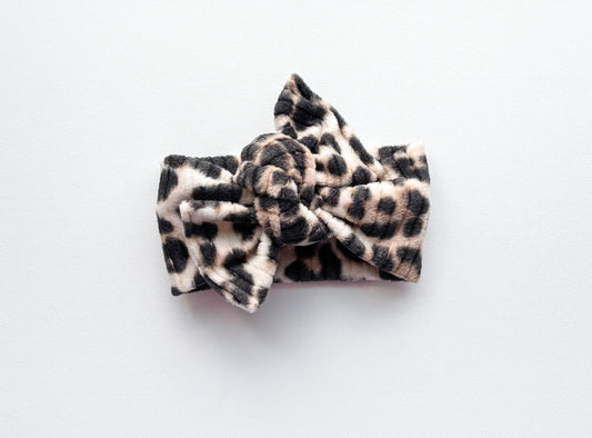Fuzzy leopard headwrap