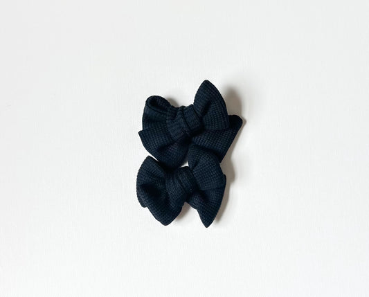 Black waffle knit piggies