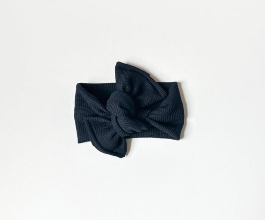 Black waffle knit headwrap