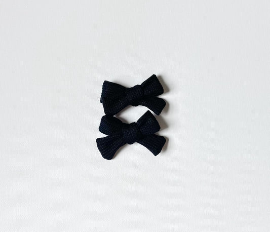 Black waffle knit mini piggies