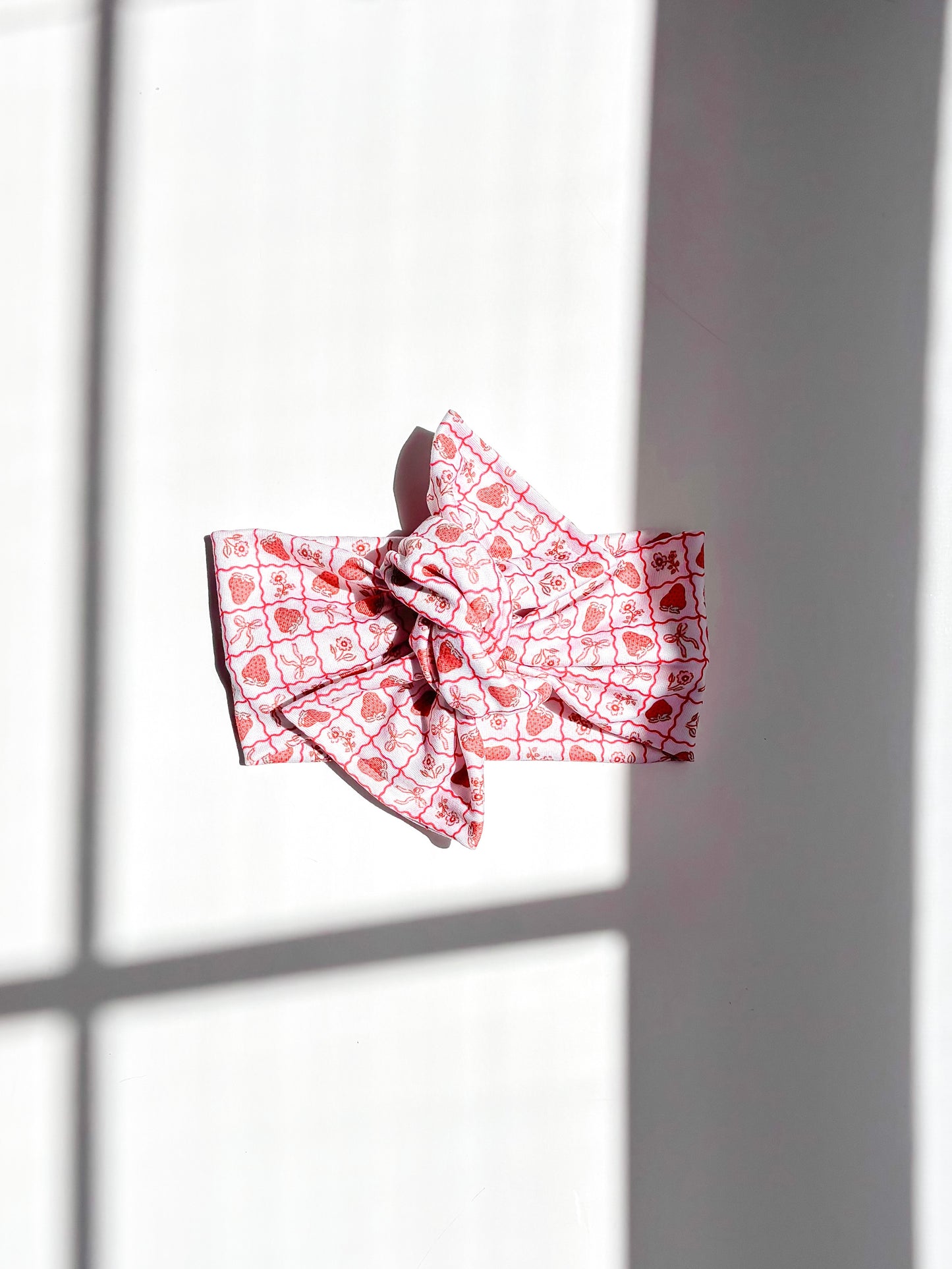 Strawberry bow headwrap