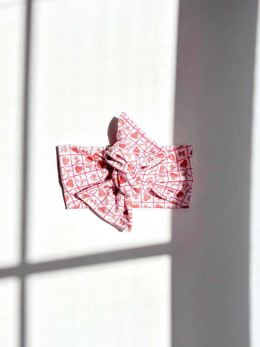Strawberry bow headwrap