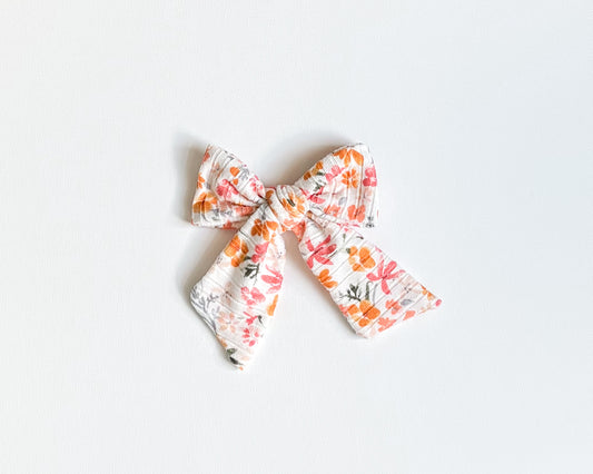 Harvest floral bow clip