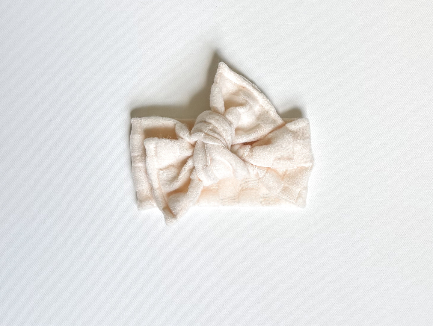 Ivory cozy checks headwrap